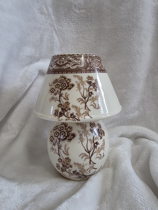 Skye McGhie Other - Vintage Skye McGhie Fine Porcelain Brown Transferware Tea Light Candle Lamp